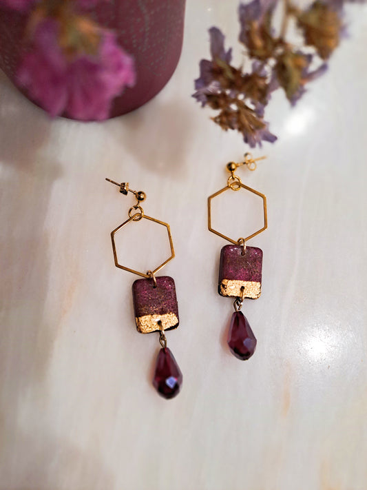 pendientes hexagonales PUNJAB