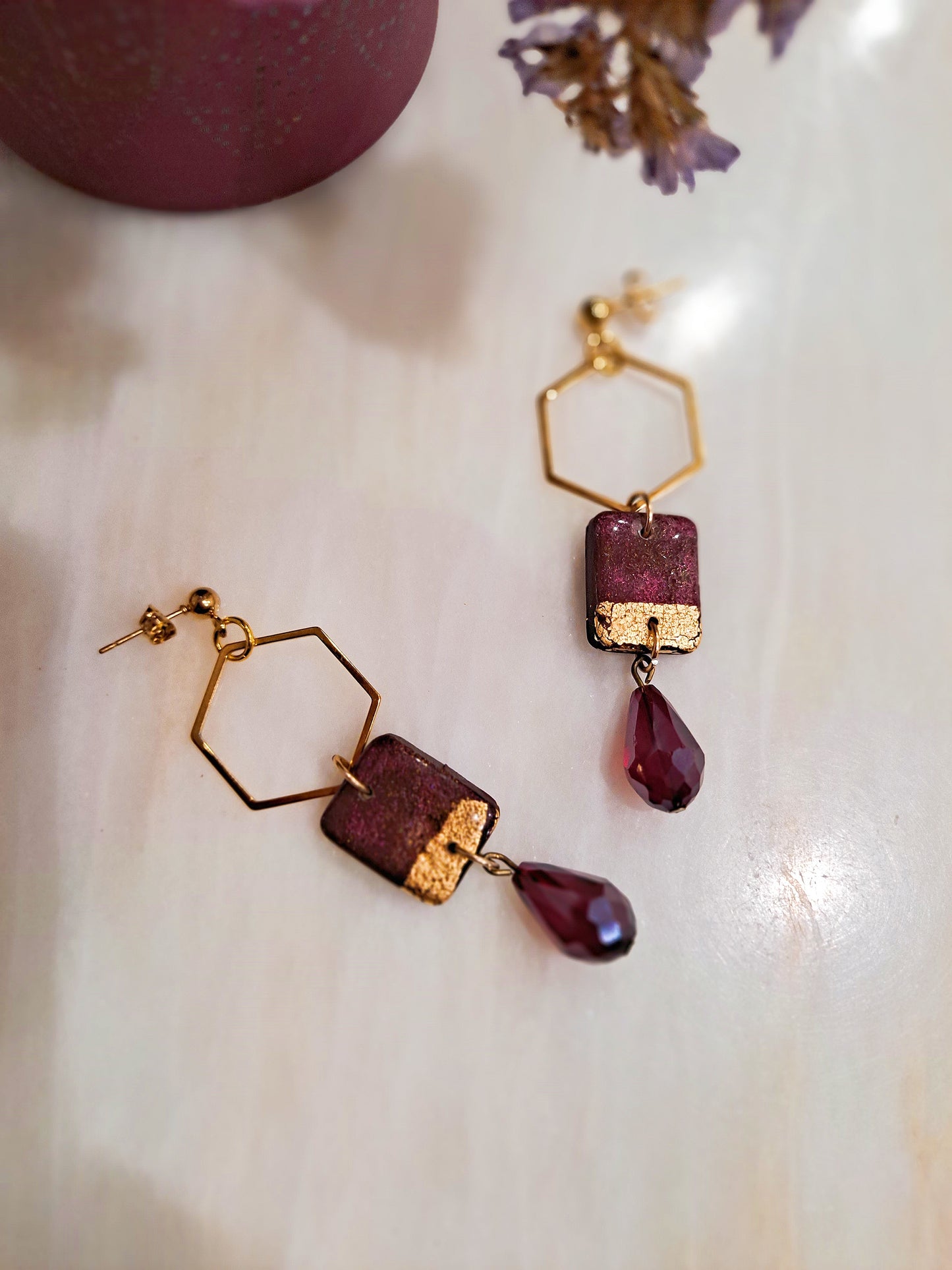 pendientes hexagonales PUNJAB
