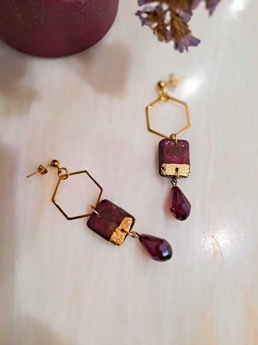 pendientes hexagonales PUNJAB