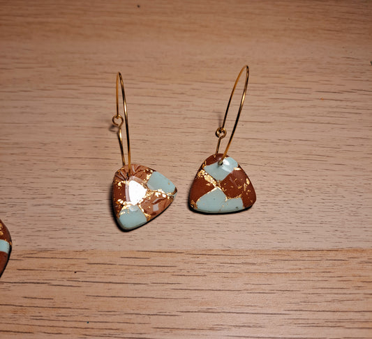 aretes dorados largos