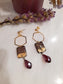 pendientes hexagonales Marrón PUNJAB