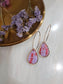 aros grandes Lágrima rosa y rojo